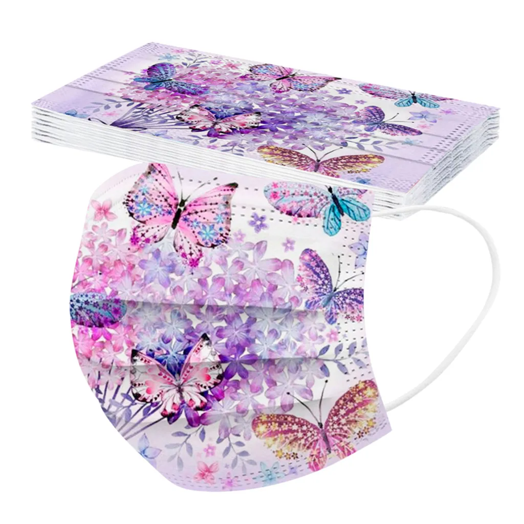 50 Stk Bunte Einwegmasken Für Erwachsene Frauen Gesichtsmaske Einweg-3-lagige Mundmaske 5 50 Stk Bunte Einwegmasken Für Erwachsene Frauen Gesichtsmaske Einweg-3-lagige Mundmaske – Bild 3