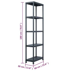 VidaXL Lagerregal Schwarz 125 Kg 60 X 30 X 180 Cm Kunststoff -Vidailo Verkaufe 55c8ba402bfaa5a28d2d0f8996a3af2b