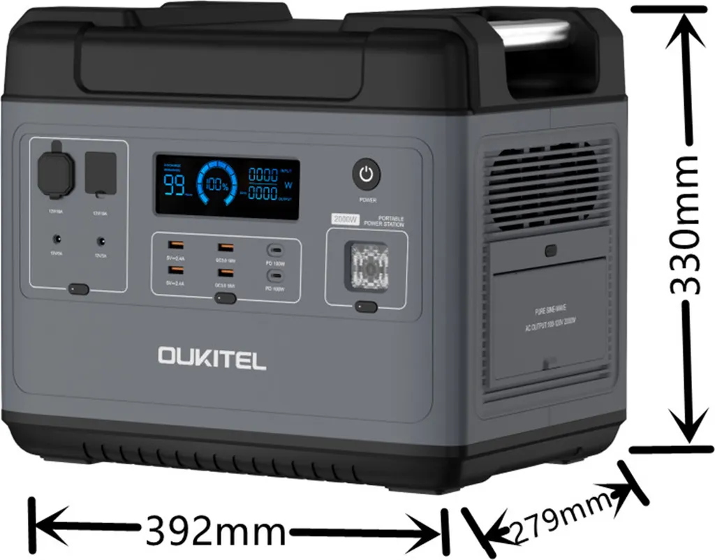 OUKITEL P2001E 2000W (4000W Peak) Stromerzeuger Power Station Mit 2pcs 200W Solarpanel PV200, 2000Wh Solargenerator 625000mAh Mobiler Stromspeicher Power Station, Sicheres LiFePO4-Batterie PD100W QC3.0 Solar Generator Für Notstrom Camping Wohnmobile Zu Hause 15 OUKITEL P2001E 2000W (4000W Peak) Stromerzeuger Power Station Mit 2pcs 200W Solarpanel PV200, 2000Wh Solargenerator 625000mAh Mobiler Stromspeicher Power Station, Sicheres LiFePO4-Batterie PD100W QC3.0 Solar Generator Für Notstrom Camping Wohnmobile Zu Hause – Bild 13