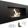 Wandkamin Bioethanol DELTA2 Schwarz Set -Vidailo Verkaufe 570c974dec80b0a6ee4291fdf4d9fb69
