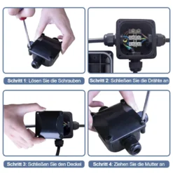 Wolketon Verteilerdose Abzweigdose 8er IP68 Wasserdichte 3-Wege-Verbindungsdose Erdkabel Schwarz Elektrischer Aussenverteilerdose Kabeleinfuehrungen -Vidailo Verkaufe 574fb0a2c202f0e24c3900193f4d8654