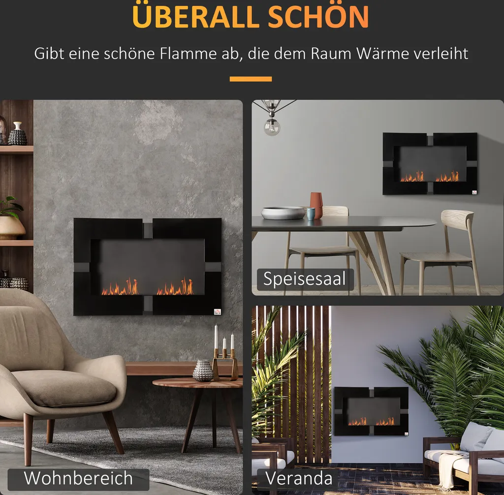 HOMCOM 3L Ethanol-Kamin Feuerschale Wandkamin 3Std.Ethanol Kamin 20-25m² Wärmedeckung Mit Löschhilfe Indoor Metall Schwarz 90 X 18 X 60 Cm 8 HOMCOM 3L Ethanol-Kamin Feuerschale Wandkamin 3Std.Ethanol Kamin 20-25m² Wärmedeckung Mit Löschhilfe Indoor Metall Schwarz 90 X 18 X 60 Cm – Bild 6