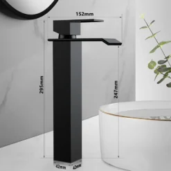 2x Badarmatur Schwarz Waschbecken Armatur Wasserfall Mischbatterie Waschtischarmatur Einhandmischer Schwarzer Wasserhahn Für Badzimmer Hoch -Vidailo Verkaufe 596112ac99d7e5fe990e87b24b113b90