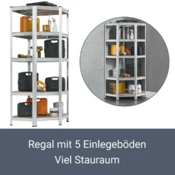 Juskys Eckregal Lageregal Corner Basic 180 X 70 X 40-70 Cm - 875 Kg - 5 Böden - Metall Verzinkt - Schwerlastregal Steckregal Kellerregal -Vidailo Verkaufe 5993e6ecffcdd479757738f2eddebe2b