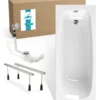 Calmwaters® Badewannen-Set 180x80 Cm Mit Wannenfüßen & Ablaufgarnitur, Acrylwanne Original, Ergonomische Körperform-Wanne Komplett Set, 180 X 80 Cm, Weiß, 99000343 -Vidailo Verkaufe 59aa19f0dc73d471822771bfd0946a04