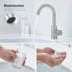 Niederdruck Wasserhahn Bad/Küche Niederdruck Badarmatur 360° Drehbar Badarmatur Küchenwasserhahn Aus Edelstahl Spültischarmatur Für Kaltwasser Und Spüle Boiler -Vidailo Verkaufe 5a960507fd82b3e9f2ff0d6e89cf59a3