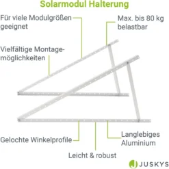 Juskys Balkonkraftwerk Montageset - Halterung Solarmodul Bis 80 Kg Photovoltaik Befestigung - Montagepaket PV-Anlage Solar Montagesystem Modulträger -Vidailo Verkaufe 5af7ac823ac65fd886f8f19747d5e0fe