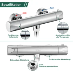 Thermostat Armatur Brausethermostat Brausearmatur Brausemischer Thermostat Mischbatterie Mit 38 °C Sicherheitstaste，ufputz Duschthermostat Mischbatterie Dusche Für Bad, Chrom -Vidailo Verkaufe 5ccf3d23b018e1974941bacd404d6041