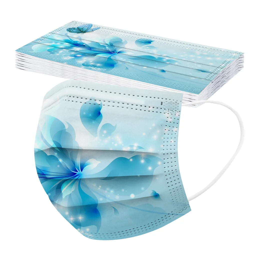 50 Stk Bunte Einwegmasken Für Erwachsene Frauen Gesichtsmaske Einweg-3-lagige Mundmaske 4 50 Stk Bunte Einwegmasken Für Erwachsene Frauen Gesichtsmaske Einweg-3-lagige Mundmaske – Bild 2