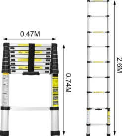 EINFEBEN Teleskopleiter Teleskopleitern 2.6m Stehleiter Mehrzweckleiter Alu Multifunktionsleiter Ausziehleiter -Vidailo Verkaufe 5fd9ef1c050b51c04297d2165db60523