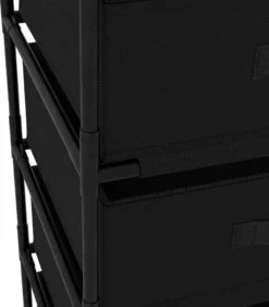 VidaXL Aufbewahrungsregal Mit 4 Stoffkörben Stahl Schwarz -Vidailo Verkaufe 601a4580ebb6783fcc4fc2aa84f587b5