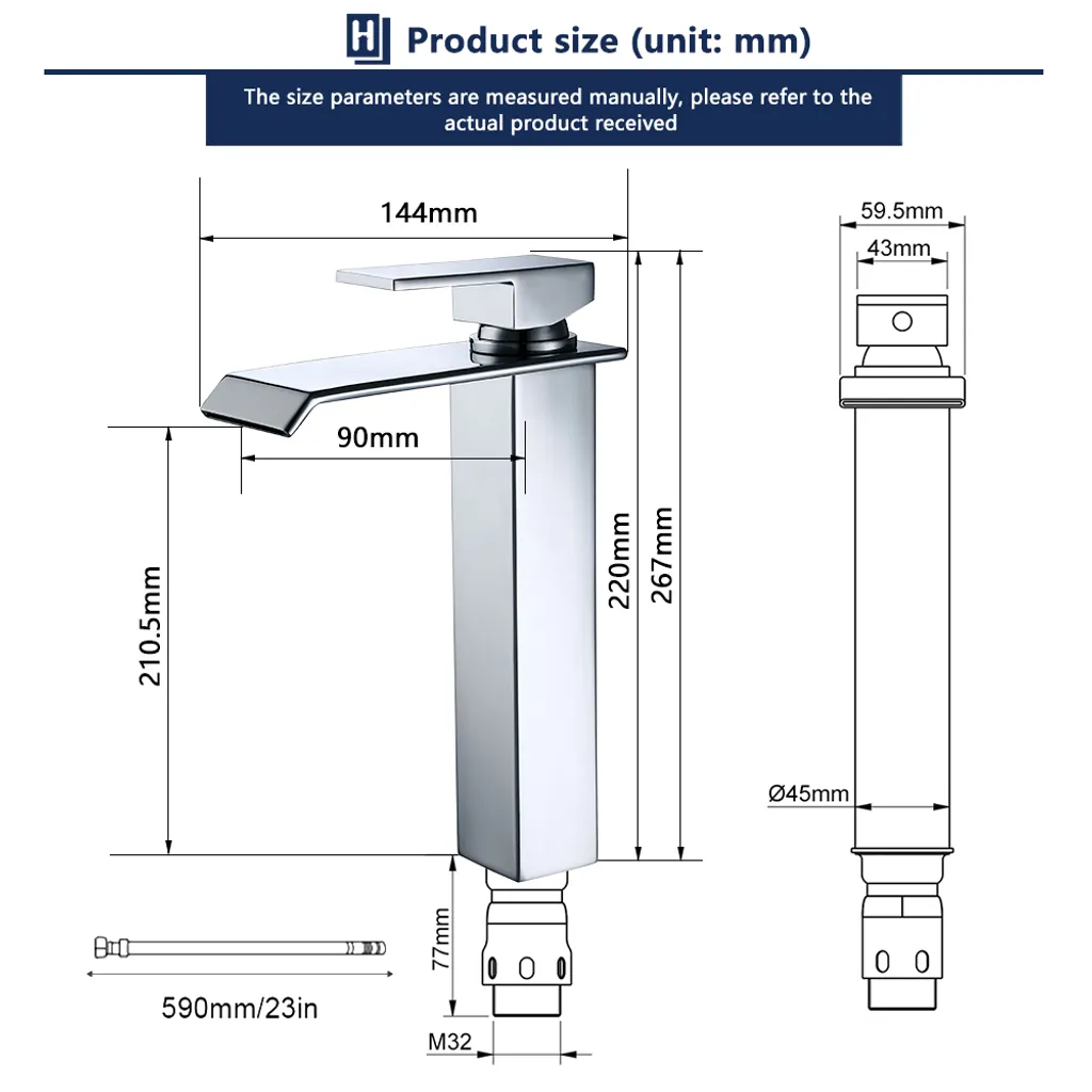 Wasserfall Wasserhahn Bad, Wasserhahn Waschbecken Für Badezimmer, Einhandmischer Waschtischarmaturen, Keramikventil, Kaltes Und Heißes Wasser Vorhanden, Verchromt, Moderner Stil (Silber) 12 Wasserfall Wasserhahn Bad, Wasserhahn Waschbecken Für Badezimmer, Einhandmischer Waschtischarmaturen, Keramikventil, Kaltes Und Heißes Wasser Vorhanden, Verchromt, Moderner Stil (Silber) – Bild 10
