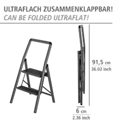 Wenko Alu-Klapptrittleiter Compact 2-stufig Dunkelgrau -Vidailo Verkaufe 62597ba7e92bce418b47da663f08d9a3