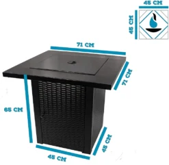ACTIVA Granada Gas Feuerstelle Gasfeuerstelle Rattanoptik Inkl. Lavasteine 12,5 KW -Vidailo Verkaufe 663248370a65a61772128b02e0c2a50e