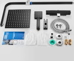 Auralum Duschsystem Mit Thermostat, Duschset Mit 10 Zoll Quadratischer Regendusche, Handbrause, Verstellbarer Duschstange, Schwarz 19 Auralum Duschsystem Mit Thermostat, Duschset Mit 10 Zoll Quadratischer Regendusche, Handbrause, Verstellbarer Duschstange, Schwarz -Vidailo Verkaufe 66b02700b873460b9d0f730b5889ea5e