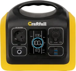 Craftfull Powerstation Adventure CP-600 Schwarz/Gelb, 595 Wh, 600 Watt, Tragbar, Lithium-Akku, Steckdose, USB -Vidailo Verkaufe 6a91f26c4900e9d6925d454169acb208
