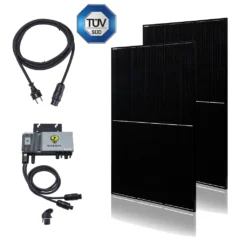 NuaSol Balkonkraftwerk 750W/600W All Black Photovoltaik Solaranlage Steckfertig WIFI Smart