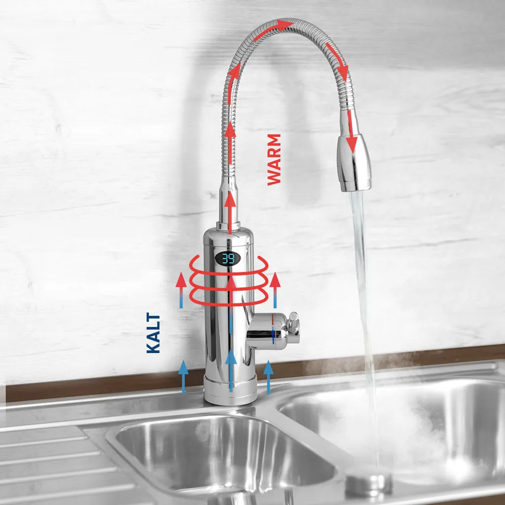 Aquadon Smart Heater Flex Head | Wasserhahn Mit Integriertem Durchlauferhitzer | Flexibler Aufsatz | Digitale LED-Temperaturanzeige | Armatur | Boiler | Das Original Aus Dem TV 8 Aquadon Smart Heater Flex Head | Wasserhahn Mit Integriertem Durchlauferhitzer | Flexibler Aufsatz | Digitale LED-Temperaturanzeige | Armatur | Boiler | Das Original Aus Dem TV – Bild 6