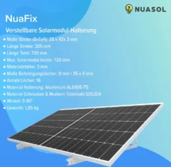 NuaSol Solarpanel Flachdach Halterung PV-Modul Aufständerung Balkonkraftwerk Bis 72 Cm Neigungswinkel Verstellbar 0-90° -Vidailo Verkaufe 6cefcc0ddf35da43d7cd5a6a2c1b3050
