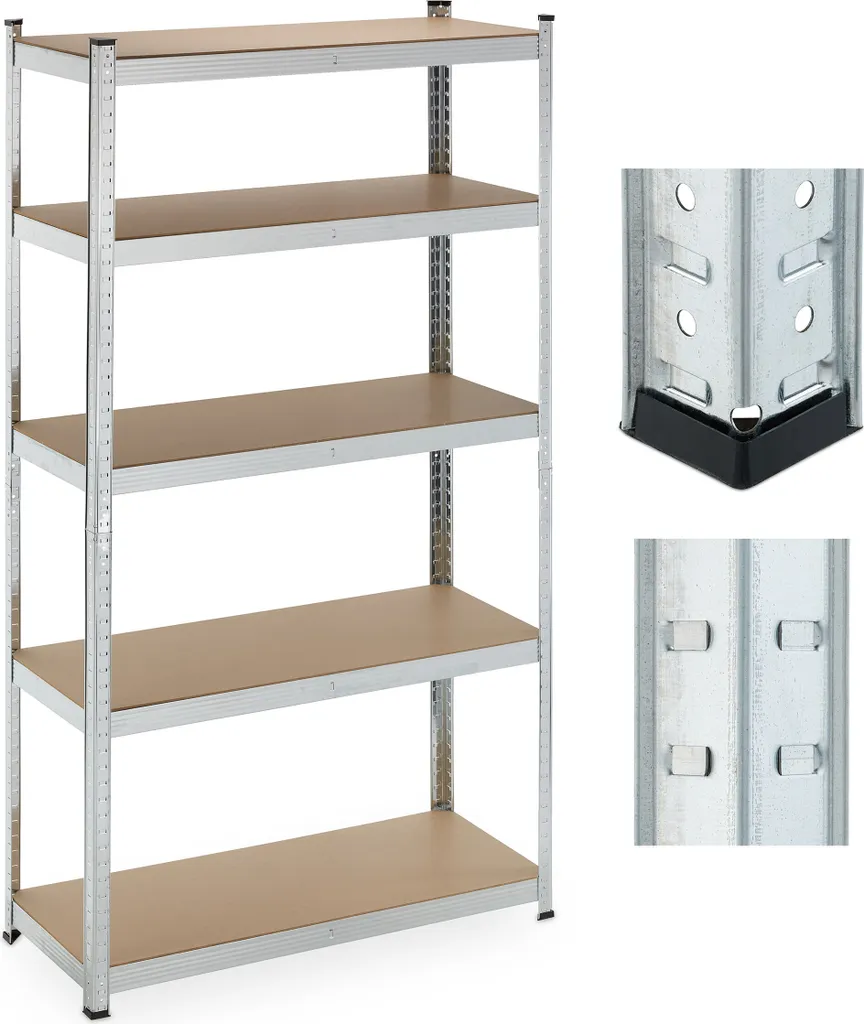 Relaxdays Großes Schwerlastregal Mit 5 Ebenen 3 Relaxdays Großes Schwerlastregal Mit 5 Ebenen