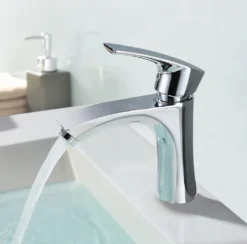 Waschtischarmatur Einhebelmischer Verchromter Messingkörper Badarmatur Wasserhahn Für Bad, Waschbecken Armatur Aus Messing, 155mm Hoch -Vidailo Verkaufe 702a6bbd8d45dc4b9697fba0318c3230