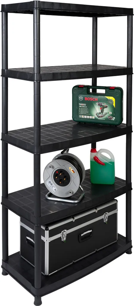 2 X Kreher XL Schwerlastregal "Optimo" Mit 5 Böden In Schwarz 4 2 X Kreher XL Schwerlastregal "Optimo" Mit 5 Böden In Schwarz – Bild 2