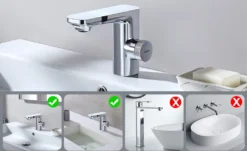 Lonheo Infrarot Sensor Wasserhahn Bad Automatik Waschtischarmatur Mit Zwei Infrarotsensor Einhebelmischer Waschbecken Mischbatterie Badarmatur, Chrom -Vidailo Verkaufe 727640e23efebb1097f357c3d6336596