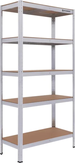 SONGMICS Lagerregal, 180 X 90 X 40 Cm, Bis 875 Kg Belastbar (175 Kg Pro Ablage), Schwerlastregal Mit 5 Regalböden, Aufbewahrungsregal, Regalsystem, Höhenverstellbar, Garage, Keller, Silber GLR40SV