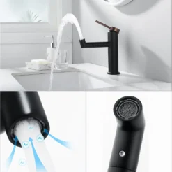 Lonheo Badarmatur 360° Drehbar Auslauf Hochdruck Wasserhahn Waschbecken Einhandmischer Waschtischarmatur Mischbatterie Fürs Badezimmer, Schwarz -Vidailo Verkaufe 72e52aa5d6736bdcd1c4506604a4dd9b