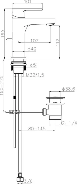 Cecipa Waschtischarmatur Wasserhahn Badarmatur Waschbecken Mischbatterie Mit Zugstange Badezimmer Schwarz -Vidailo Verkaufe 732e9b9e929032fc13c958132ce84735