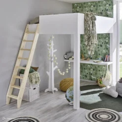 Hochbettleiter Intercon Safe Step Mit 8 Stufen Bis Max. 190 Cm | Holzleiter Aus Fichte | Anstellleiter