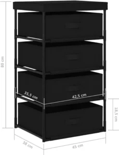 VidaXL Aufbewahrungsregal Mit 4 Stoffkörben Stahl Schwarz -Vidailo Verkaufe 743d05d84526e44745976d68ae8ee14c