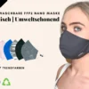 1x Sandex FFP2 Nano-Atemschutzmaske EU, MNS, Soff, Bis Zu 30x Waschbar, Bunt, Atmungsaktiv Mit Verstellbaren Ohrclips Schwarz -Vidailo Verkaufe 746236ddb94f83dfc9d0481ecb4e1bbf