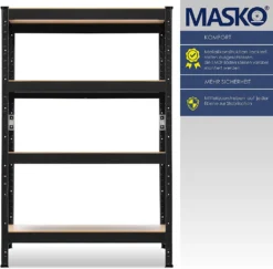 MASKO® 2er-Set Lagerregal Schwerlastregal, Kellerregal , Bis 875 Kg Belastbar, 5 Verstellbare Ablagen, MDF-Platten Regal Aus Metall, Steckregal, Werkstattregal, Keller, Garage, Farbe:2x Schwarz 700kg, Größe:2x 160x80x40cm 4-Böden 13 MASKO® 2er-Set Lagerregal Schwerlastregal, Kellerregal , Bis 875 Kg Belastbar, 5 Verstellbare Ablagen, MDF-Platten Regal Aus Metall, Steckregal, Werkstattregal, Keller, Garage, Farbe:2x Schwarz 700kg, Größe:2x 160x80x40cm 4-Böden -Vidailo Verkaufe 76e581364c94b6e0c1d666326c9f7fc7