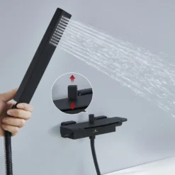 Moderne Badewannenarmatur Mit Regal Wannenarmatur Wasserfall Mit Handbrause Badewanne Armatur Duscharmatur Für Bad Schwarz Matt -Vidailo Verkaufe 774af56eff6af3849adbbc2454b4a89d