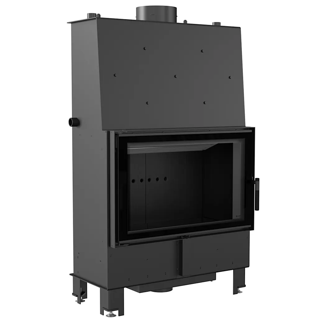 Wasserführender Kamineinsatz LUCY 16 KW Ø 200 Doppelverglasung Schwarz 3 Wasserführender Kamineinsatz LUCY 16 KW Ø 200 Doppelverglasung Schwarz