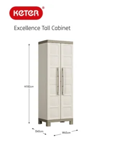KETER EXCELLENCE Utility Cabinet - Beige Und Taupe - 65 X 45 X 182 Cm 11 KETER EXCELLENCE Utility Cabinet - Beige Und Taupe - 65 X 45 X 182 Cm -Vidailo Verkaufe 792aab6a47383225ac000289af6c03ed