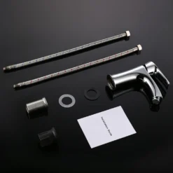 Waschtischarmatur Einhebelmischer Verchromter Messingkörper Badarmatur Wasserhahn Für Bad, Waschbecken Armatur Aus Messing, 155mm Hoch -Vidailo Verkaufe 794772632951ca486fe6f62c8094452e