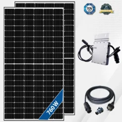 760W Balkonkraftwerk 600W Photovoltaik Solaranlage Mit Hoymiles HM-600W Mikrowechselrichter Mit Zubehör