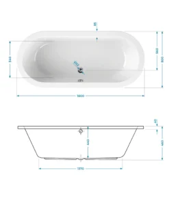 Calmwaters® Freistehende Badewanne 180x80 Cm, Acrylwanne Modern Soft, Duo-Badewanne Für 2 Personen, Maße 180 X 80 Cm, Freistehende Wanne Oval, Runde Badewanne Freistehend, Duowanne Weiß, 02SL3337 -Vidailo Verkaufe 79756d66162d216f48e018452040c264