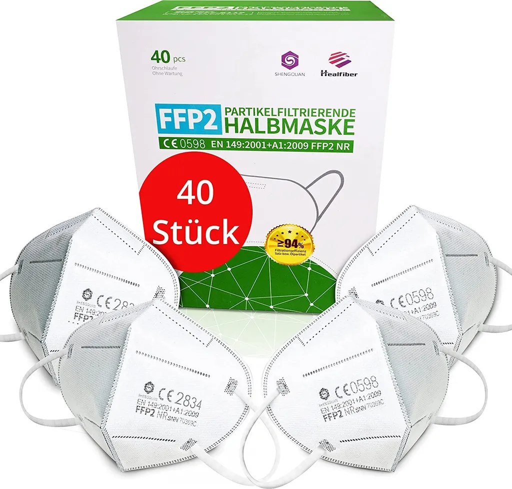 40 Stück - FFP2 Maske, Atemschutzmaske, CE2834, EN149:2001+A1:2009 FFP2 NR 3 40 Stück - FFP2 Maske, Atemschutzmaske, CE2834, EN149:2001+A1:2009 FFP2 NR