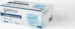 Stetecs OP Mundschutz Germany, Maske 3-lagig Medizinischer Mundschutz EN 14683 (Typ II R) Blau