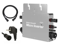 ICYBAY Micro-Wechselrichter 600 Watt & AC-Kabel 3 Meter Standalone-Kabel – Mikro Wechselrichter Und Netzanschlusskabel – Mikro Wechselrichter Für Solarmodule & Balkonkraftwerk