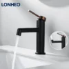 Lonheo Badarmatur 360° Drehbar Auslauf Hochdruck Wasserhahn Waschbecken Einhandmischer Waschtischarmatur Mischbatterie Fürs Badezimmer, Schwarz -Vidailo Verkaufe 7be2e26fb3b79f05220b4959eea6617a