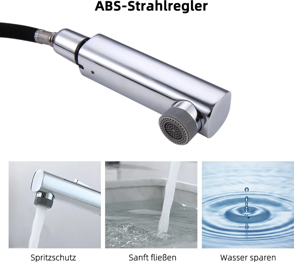 Homelody Badarmatur Mit 2 Strahlarten Wasserhahn Bad Mit Ausziehbarer Brause Waschtischarmatur, Mischbatterie Mit Mundspülungsauslauf Für Bad, Chrom 9 Homelody Badarmatur Mit 2 Strahlarten Wasserhahn Bad Mit Ausziehbarer Brause Waschtischarmatur, Mischbatterie Mit Mundspülungsauslauf Für Bad, Chrom – Bild 7