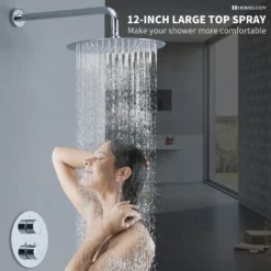 HOMELODY Regendusche Duschsystem Mit Thermostat Unterputz Duscharmatur Rund, Duschamaturenset Chrom Duschset Dusche 12 Zoll Kopfbrause, Anti-Verbrühungs-Duschsystem 14 HOMELODY Regendusche Duschsystem Mit Thermostat Unterputz Duscharmatur Rund, Duschamaturenset Chrom Duschset Dusche 12 Zoll Kopfbrause, Anti-Verbrühungs-Duschsystem -Vidailo Verkaufe 7e167a4f73ef4818799acbcb57d63280