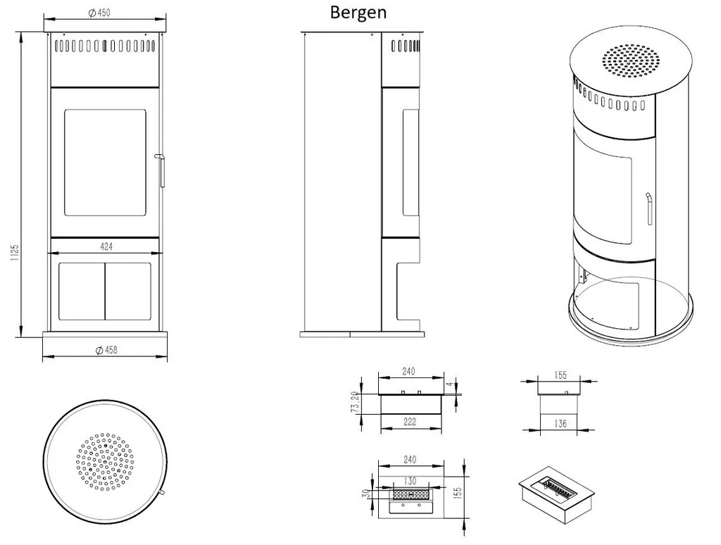 GLOW FIRE Ethanol Kamin 'Bergen' | Ethanolofen In Schwarz Mit 6 Std. Brenndauer Und 2 KW Heizleistung | HxD: 112,5x45 Cm 15 GLOW FIRE Ethanol Kamin 'Bergen' | Ethanolofen In Schwarz Mit 6 Std. Brenndauer Und 2 KW Heizleistung | HxD: 112,5x45 Cm – Bild 13