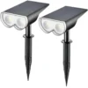 2x Solar Gartenleuchte Solarlampen Für Außen IP67 (Kaltweiß)