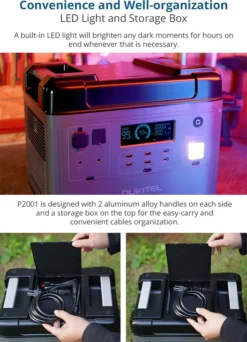 OUKITEL Tragbares Stromerzeuger P2001E, Solarspeicher Mit 2000Wh/51,2V LiFePO4 Akku Mit 2000W (4000W Peak) AC Ausgängen, Versorgt 13 Geräte Gleichzeitig, Solargenerator Mit Beleuchtung Für Outdoor Camping, Fernreisen, Heimgebrauch -Vidailo Verkaufe 846a9edbbfe1aa16f3e911c8d412d2a2