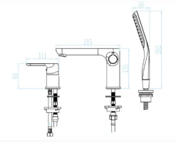 Manestein 3-Loch-Wannenbatterie DIMA, Armatur Für Die Badewanne Aus Massivem Messing, Widerstandsfähig Gegen Korrosion Und Rost, Mit Duschschlauch 1,50 M, Schwarz -Vidailo Verkaufe 85002b4574155b7ebe3f485d8794e766